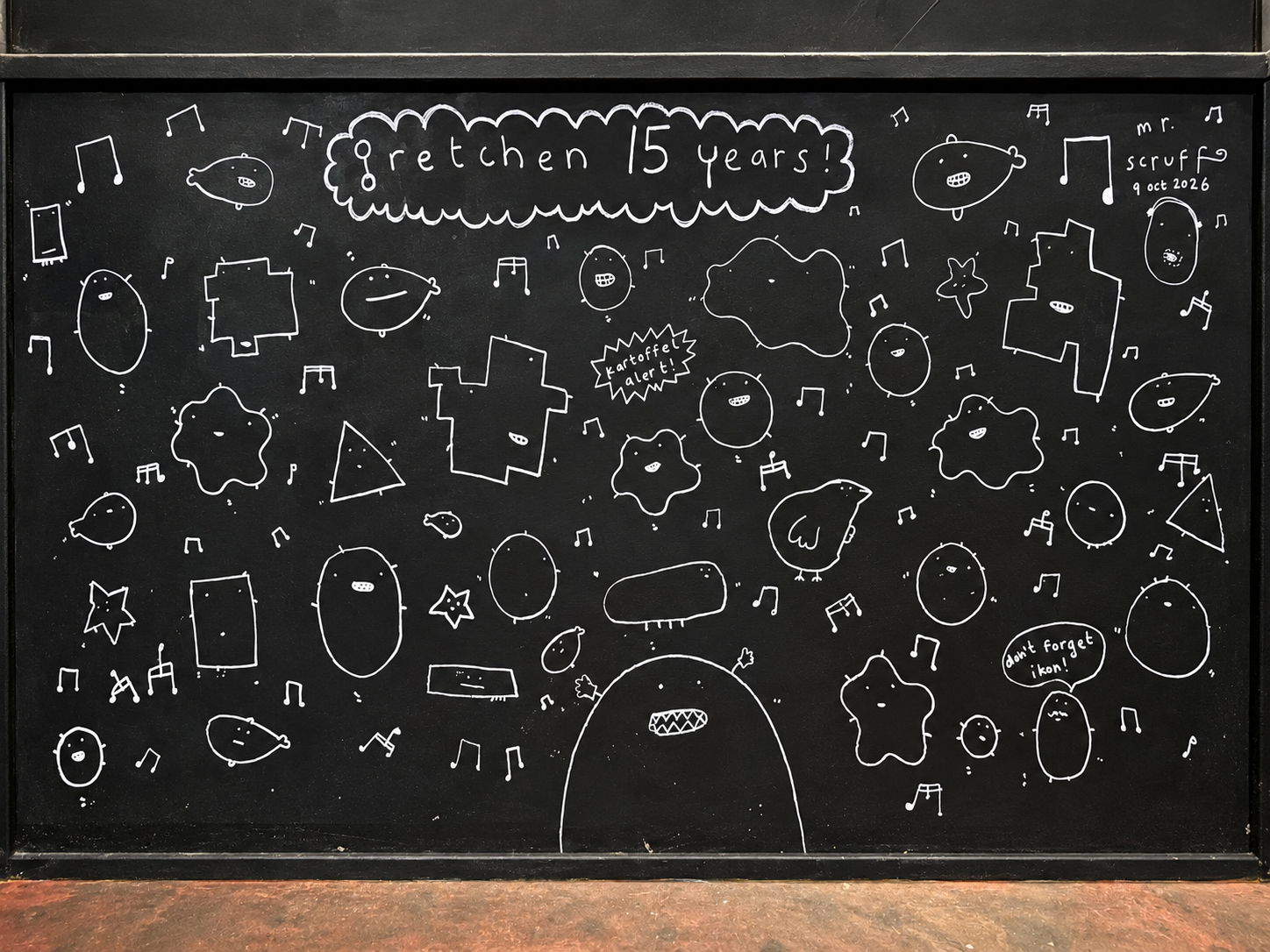 mr. scruff freehand painting October 9th at Gretchen